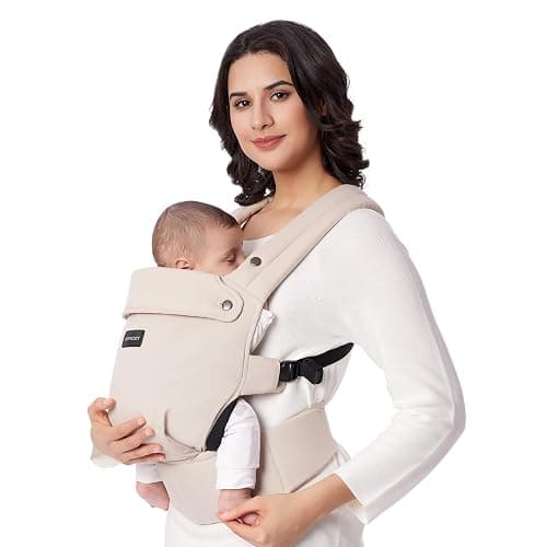 Momcozy Baby Carrier - Ergonomic, Cozy and Lightweight Carrier for 7-44lbs, Effortless to Put On, Ideal for Hands-Free Parenting, Enhanced Lumbar Support, Purehug for Infant to Toddler, Khaki - Image 1