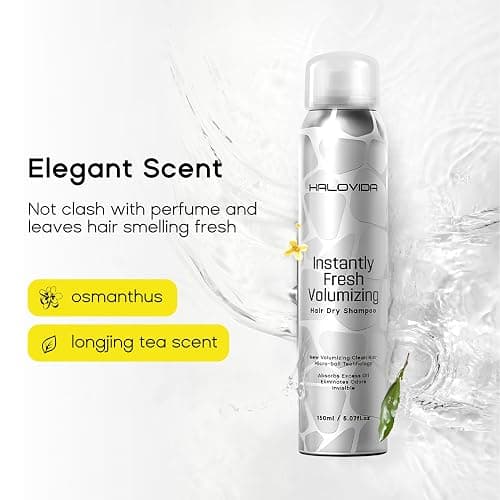 HALOVIDA Dry Shampoo for Women, Invisible Dry Scalp Shampoo Spray for Dark Hair Leaves No White Residue, Absorb Oils, Volumizing & Refresh Hair for 72 Hours, 5.07 Fl Oz thumbnail 5