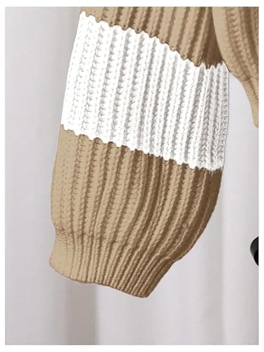 BEAUDRM Girl's Striped Sweater Cute Sweaters Long Sleeve Drop Shoulder Pullover Knit Tops thumbnail 4