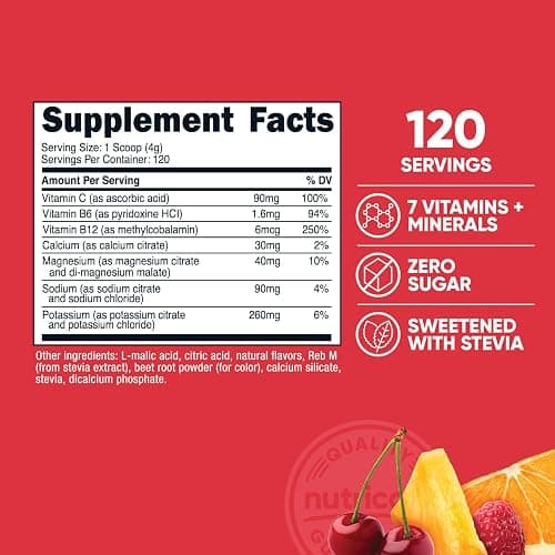Nutricost Electrolyte Complex Powder (120 Servings, Fruit Punch) - Hydration Supplement Drink Mix with Vitamins and Minerals thumbnail 2