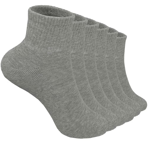 Glory Max 6 Pairs Women Ankle Socks Cotton Solid Color with Cushion for Athletic Running - Image 1