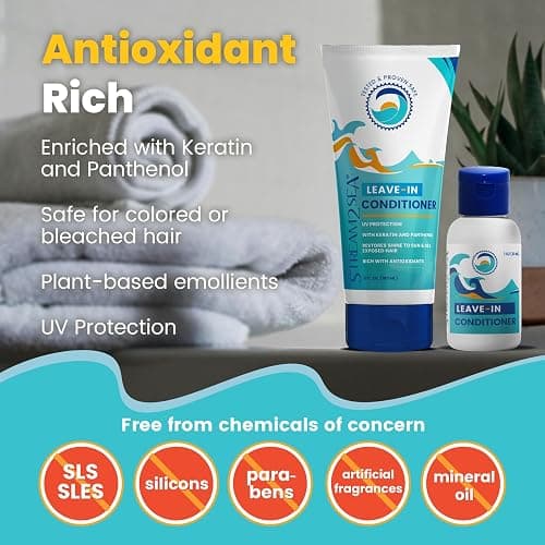 Leave-In Hair Conditioner Detangles & Replenish Hair Moisture Natural Reef Safe Formula - Sulfate and Paraben Free with UV Protection by Stream2Sea thumbnail 3