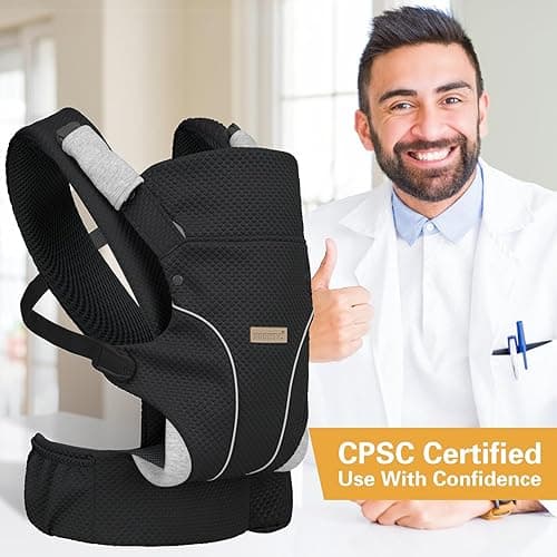 YSSKTC Baby Carrier Newborn to Toddlers - Ergonomic Adjustable Soft Breathable Comfort Infant Carrier for 7-35lbs, Enhanced Support, Easier to Wear - Blue thumbnail 6