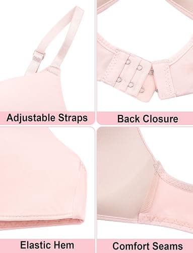 Happy Cherry Teens Training Bras for Girl Adjustable Cotton Bra with Padded Soft Lightly Wireless Training Bra Pack of 6 thumbnail 2