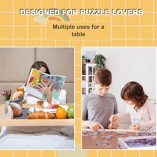 Yacona Puzzle Board 1500 Pieces,34.3”x 26” Jigsaw Puzzle Table with Folding Legs,4 Drawers and Cover,Portable Board Game Table for Adults and Teens with No Installation Required thumbnail 8