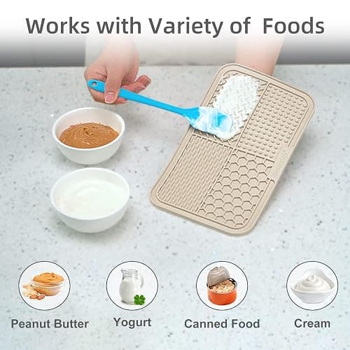 MateeyLife 2PCS Large Lick Mat for Dogs with Suction Cups, Slow Feeder Bowls, Cat Lick Mat for Anxiety Relief, Dog Toys to Keep Them Busy, Enrichment Toys for Bathing, Cat Licking Pad for Boredom thumbnail 5