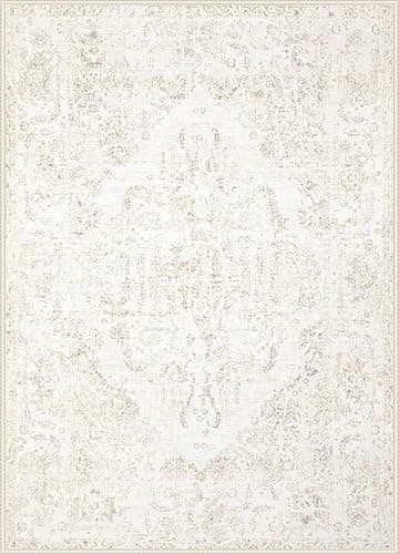 5x7 Area Rugs for Living Room: Washable Rug Vintage Large Rugs Soft Non Slip Low Pile Rug Floral Distressed Floor Carpet for Bedroom Kitchen Nursery Dining Room Home Office (Beige, 5'x7') thumbnail 9
