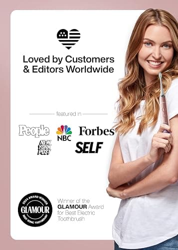 Aquasonic Vibe Series Ultra-Whitening Toothbrush – ADA Accepted Electric Toothbrush - 8 Brush Heads & Travel Case – 40,000 VPM Motor & Wireless Charging - 4 Modes w Smart Timer – Satin Rose Gold thumbnail 8