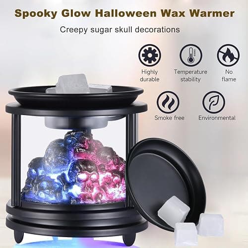 Dicimi Halloween Wax Warmer - Skull Wax Melter for Scented Wax Cubes & Essential Oils, 4-in-1 Electric Warmer with Hot Plate, Spooky Ghost Decor Gift thumbnail 9