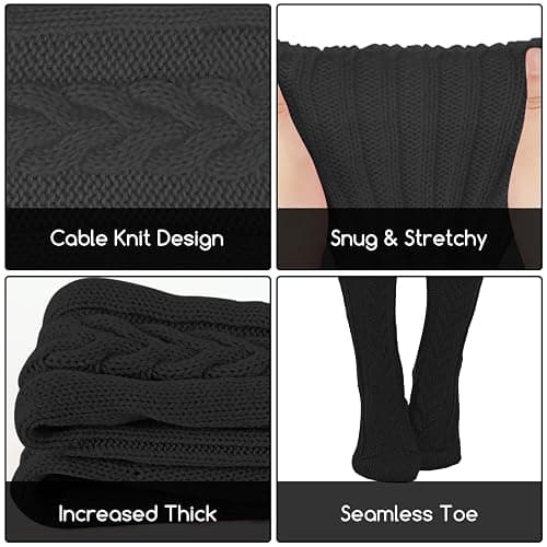 Buauty Women's Cable Knitted Boot Socks Extra Long Thigh High Winter Stockings Over Knee Leg Warmers thumbnail 4