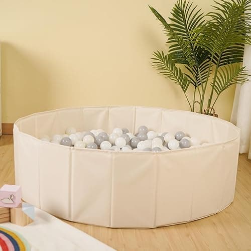 Ball Pit for Toddlers Babies Dogs Cats Iinfant Children, Foldable Ball Pits Play Tent, Crawl Playpen Ball Pool with Storage Bag, Surprise for Boys Girls Festival (Balls Not Included), Beige thumbnail 6