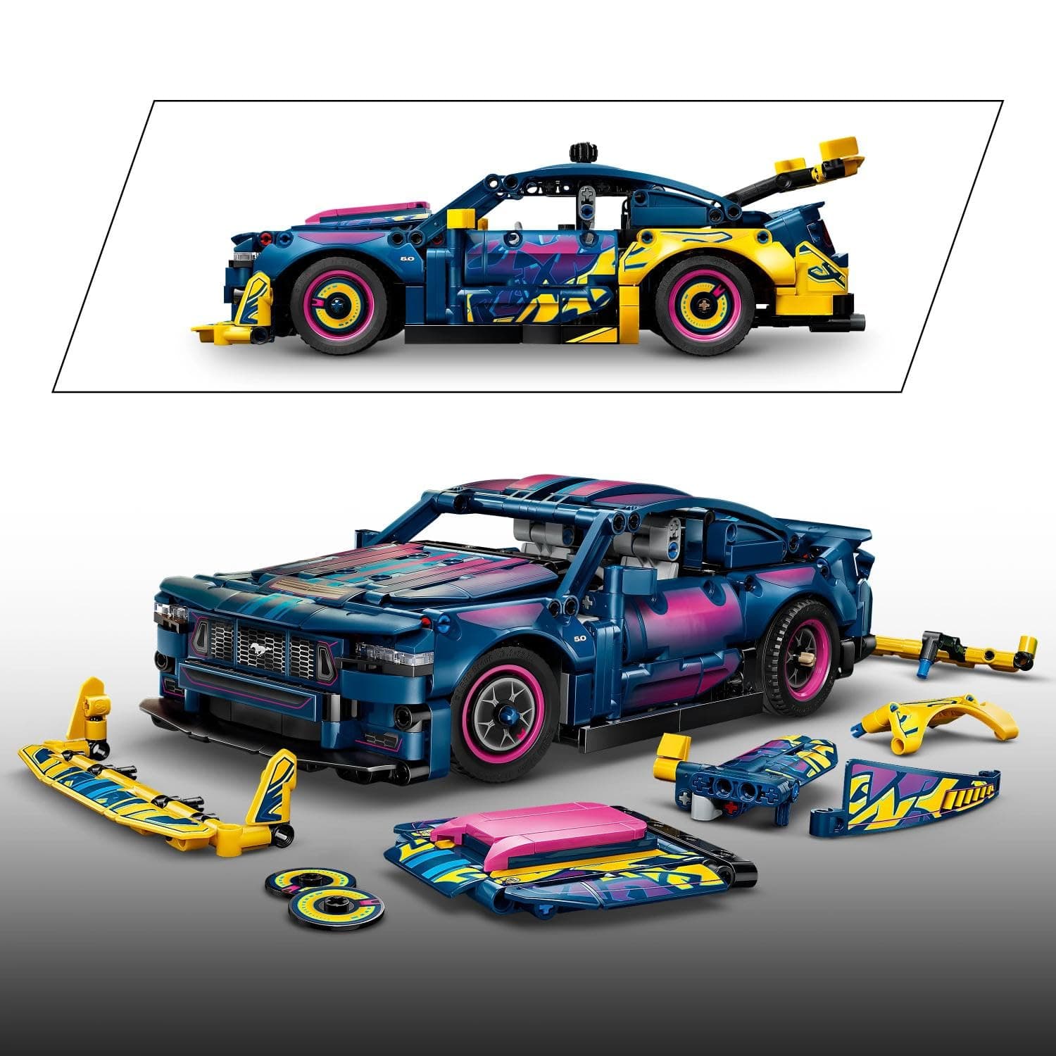 LEGO Technic Customizable Ford Mustang GT Car Toy for Children from 10 Years - Vehicle Set with Steering and 8-Cylinder Engine - Kids Room Decoration - Gift for Boys and Girls 42236 thumbnail 4