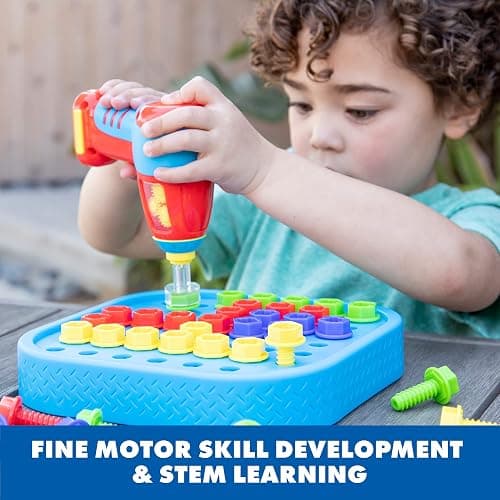 Educational Insights Design & Drill Bolt-It Bucket - Construction Toys & Toddler Tools, Kids Tool Set with Real Electric Drill Toy, Take Apart STEM Set, Building Kits and Gifts for Ages 3+ thumbnail 3