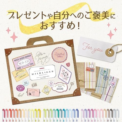 ZEBRA WKT7-35C Highlighter, Mildliner, 35 Color Set, Gift Box Included thumbnail 4