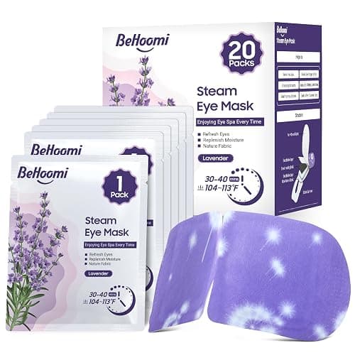 BeHoomi 30Packs Steam Eye Mask, Heated Eye Mask Warm Compress for Eyes, Self Heating Disposable Eye Masks for Home Sleep, Spa, Travel Essentials & Relaxation Gifts, Stocking Stuffers (Rose) - Image 1