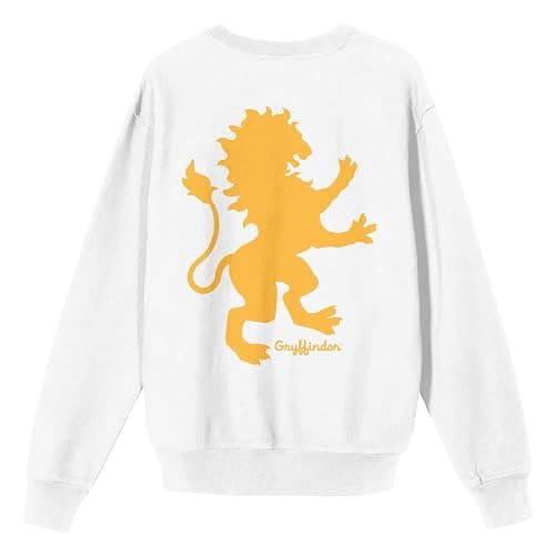 Bioworld Harry Potter Gryffindor Mascot Adult White Crew Neck Long Sleeve Sweatshirt thumbnail 3