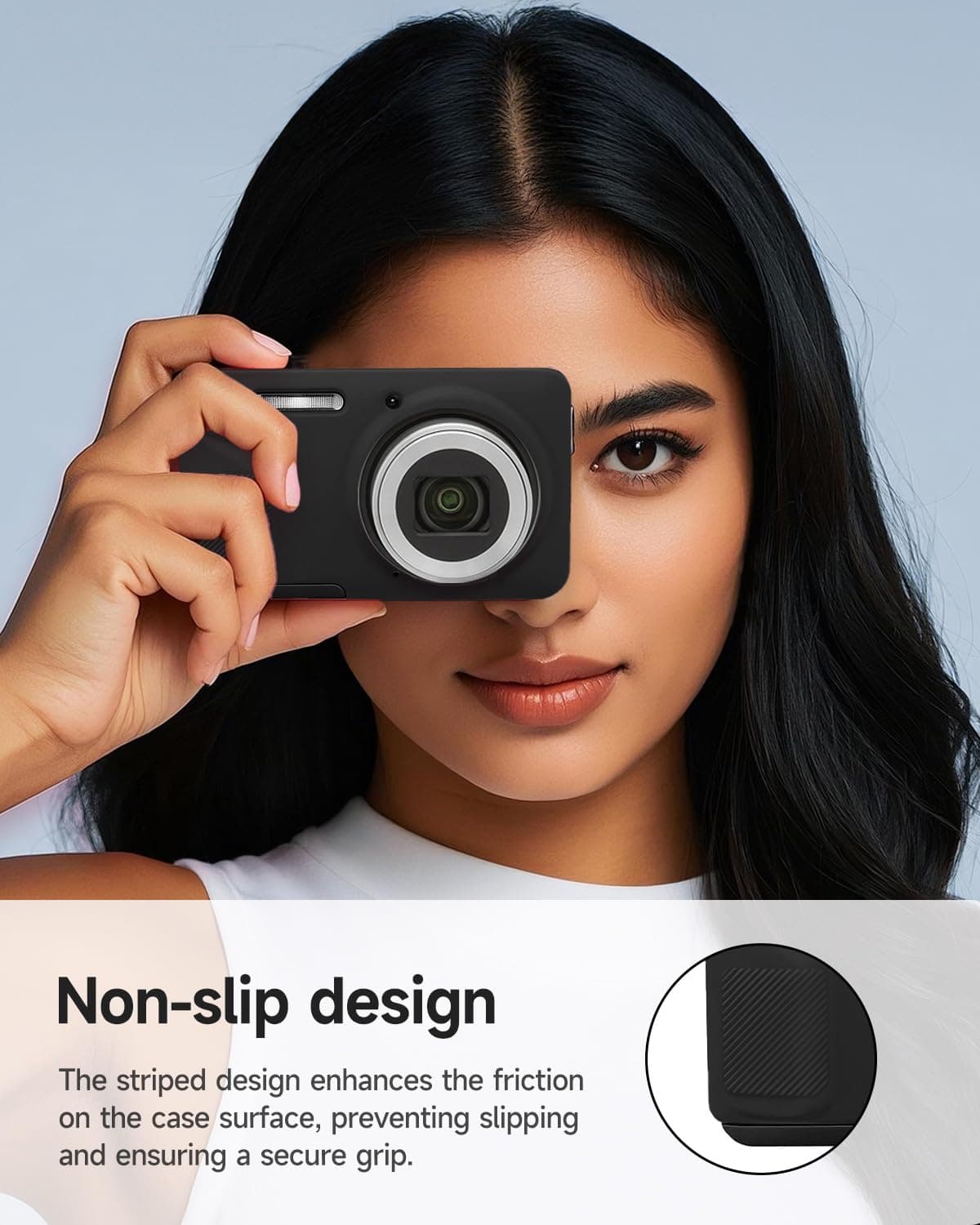 T Tersely for Kodak PIXPRO FZ55 Case - Soft Silicone Protective Cover, Anti-Scratch, Slim Fit & Lightweight, Perfectly Snug for Your Camera (Black) thumbnail 5