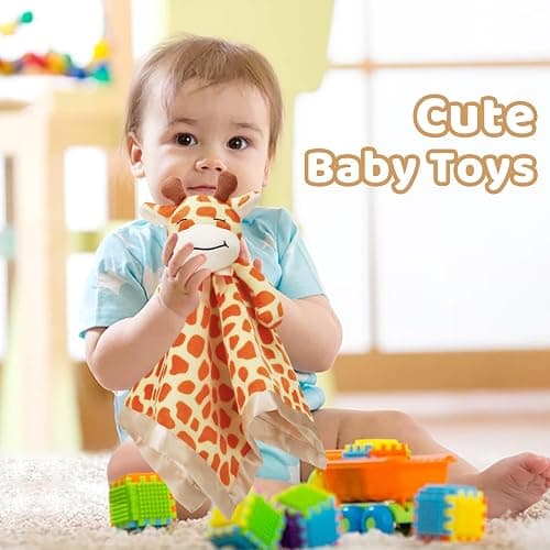 Pro Goleem Giraffe Loveys for Babies Soft Security Blanket Snuggle Toy Stuffed Animal Blanket Unisex Baby Lovie Baby Gifts for Infant and Toddler 16 Inch thumbnail 6