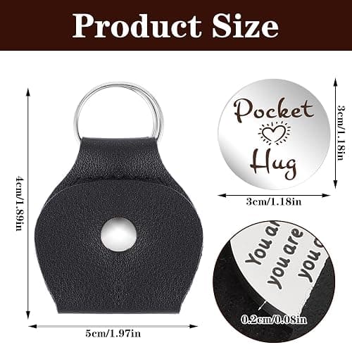 Mabor Pocket Hug Token Pocket Hug Keychain Holder Stainless Steel Double Sided Coin Inspirational Gifts for Cancer Patients Friends Must Have Hug Gifts for Men Women thumbnail 2