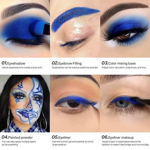 ecofavor Matte Blue Eyeshadow Palette Single with Applicator – Vibrant Navy, Royal, and Dark Blue Shades for Professional Eye Makeup – Travel-Friendly, Popular Colors for Dramatic Blue Smokey Eye thumbnail 5