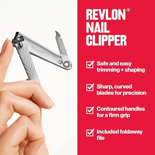 Revlon Nail Clipper With File, Manicure Care Tool With a Curved Blade for an Accurate Trimming and Grooming, Easy to Use (Pack of 1) thumbnail 3