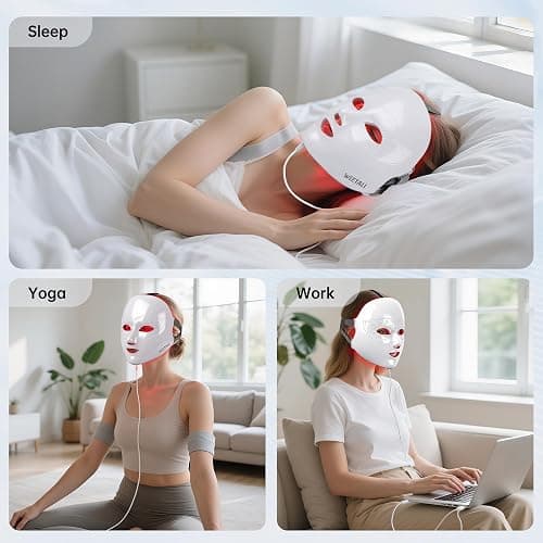 8-Color Red Light Therapy Mask: FDA-Cleared LED Facial Mask for Skin Care, Red Blue Light for Face, 150 LED Lights Beauty Care Device for Women Mom Wife at Home & Office, SP-FM-01 thumbnail 6