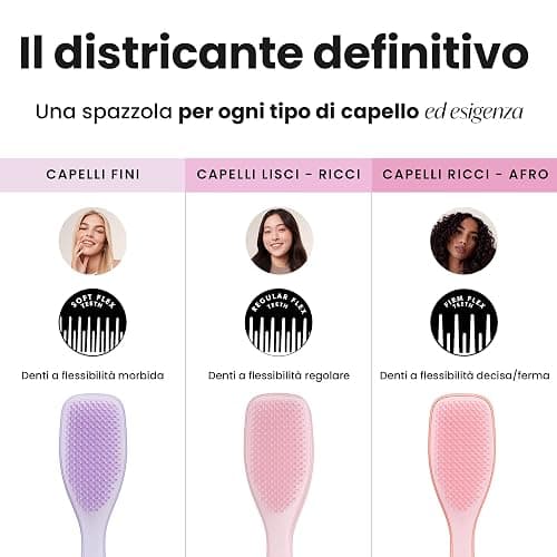 Tangle Teezer Fini e Fragili Ultimate Detangler per capelli colorati, fini e sottili - Spazzola a doppie setole morbide riduce rottura e lo strappo - Ideale per capelli delicati - Viola Ipnotico thumbnail 8