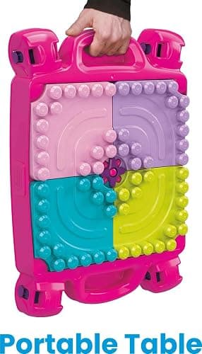 MEGA BLOKS First Builders Toddler Blocks Toy, Build ‘n Learn Portable Activity Table with 30 Pieces and Built-In Storage, Pink, Kids Ages 1+ Years (Amazon Exclusive) thumbnail 5
