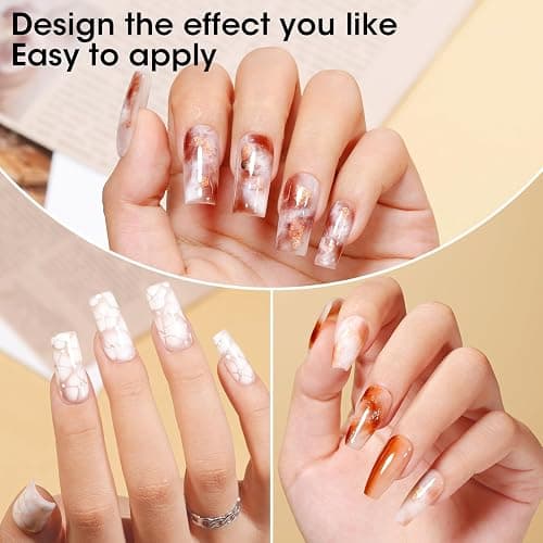 GELLEN Clear Blooming Gel Nail Polish, UV Lamp Needed, 18ml Large Size | Blooming Gel for Marble Watercolor Gradient Nail Art Home Salon, Long Wear, Fade-Resistant thumbnail 4
