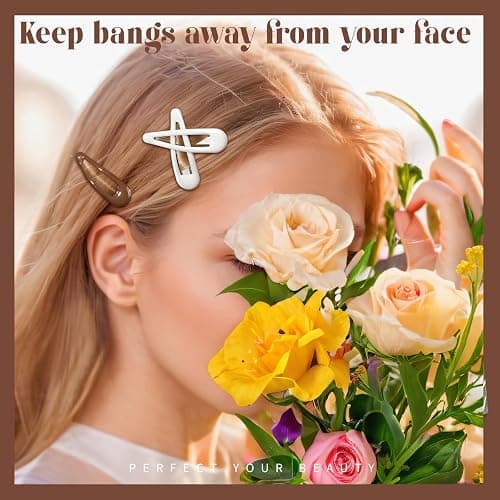 Teenitor 50Pcs Snap Hair Clips,2 Inch Hair Barrettes Hair Clips For Women, Metal Mixed Color, Hair Barrettes For Women Hair Snap Clips 5 Colors thumbnail 6
