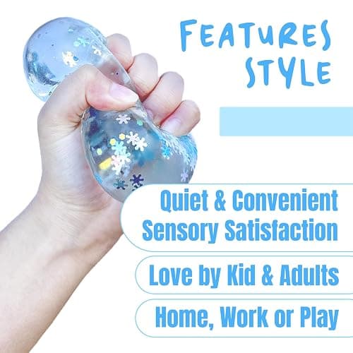 Kiedle Cool Ice Cube with Snowflakes - Nice Sensory Squishy Squeeze Cute Fidget Toy with Slow Rise Squish - 2.25" Cube thumbnail 6