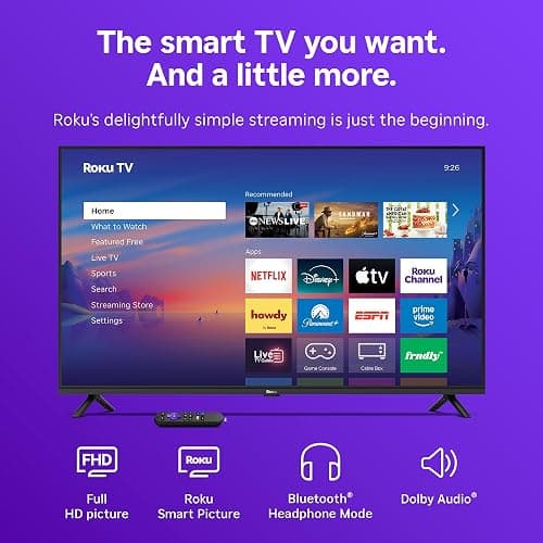 Roku 40-Inch Smart TV 2026 - Select Series, 1080p Full HD TV - RokuTV | Flat Screen LED Television with Voice Remote, Wi-Fi & Bluetooth Headphone Mode - Streaming Live Local News Sports & Movies thumbnail 3