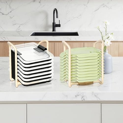 Yobonlab 3 Pack Adjustable Lids Organizer for Rubbermaid Brilliance Lids | Lid Organizers Inside Cabinet for Pyrex Snapware, Lids Holders Suitable for Storing Lids of Various Sizes（5.51in-8.27in） thumbnail 7