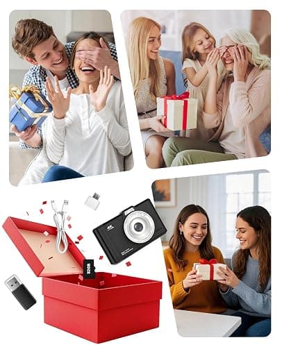 QIVORO Digital Camera 4K 64MP Compact Portable Photo Camera,18X Digital Zoom Autofocus | Anti-Shake,2.8" IPS Screen with 32GB SD Card & OTG Adapter,Vlogging Camera for Kids Teens Beginners Students thumbnail 6
