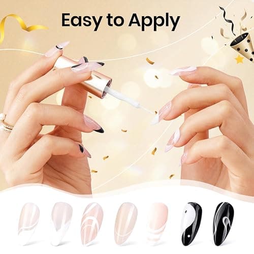 beetles Gel Polish Swirl Nail Art White Gel Liner Nail Polish 1 pcs 7ml Classic White Color Nails Art Paint for Thin French Tip Line Soak off Uv Lamp Manicure Salon thumbnail 2