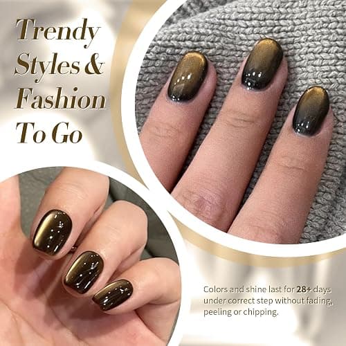 BORN PRETTY Brown Cat Magnetic Eye Gel Nail Polish Jelly Glass Gel Polish | Crow Glitter Magnetic Gel Polish Soak Off Nail Art Salon Manicure Home Gift 15ml thumbnail 4