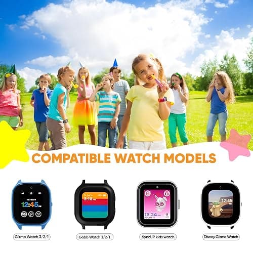 4 Pack Kids Scrunchie Bands Compatible with Gizmo Watch 3 2 1/Gabb Watch 3e 3 2 1/Sync UP Watch/Cosmo Jr Track Watch, 20mm Stretchy Solo Loop Cute Band for Boys & Girls thumbnail 2