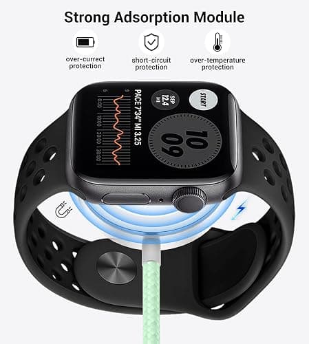 Temdan for Travel Vacation Essentials,3 in 2 USB C Cable for Apple Watch Charger/iPhone 17 Charger/Lightning,Multi Charging Cable Cord,Camping Essentials,Designed for iWatch &iPhone 16-12-5FT Green thumbnail 5