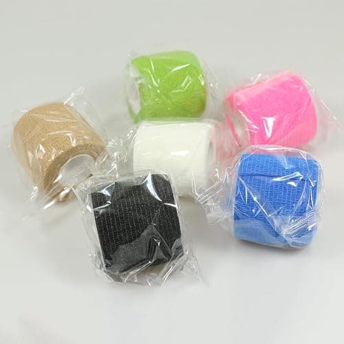 GooGou Self Adherent Wrap Bandages Self Adhering Cohesive Tape Elastic Athletic Sports Tape for Sports Sprain Swelling and Soreness on Wrist and Ankle 12PCS 2 in X 14.7 ft (Black 12pcs) - Image 1