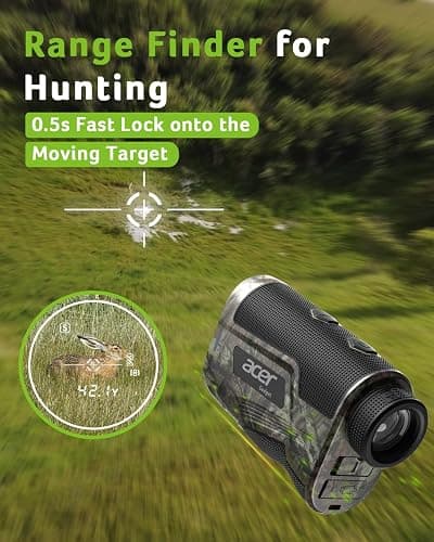 Acer Hunting Range Finder with Slope - 800/1200 Yards Range Finder for Hunting, 6X Magnification, Waterproof Archery Rangefinder for Deer, Rechargeable Battery with Magnet Stripe thumbnail 3
