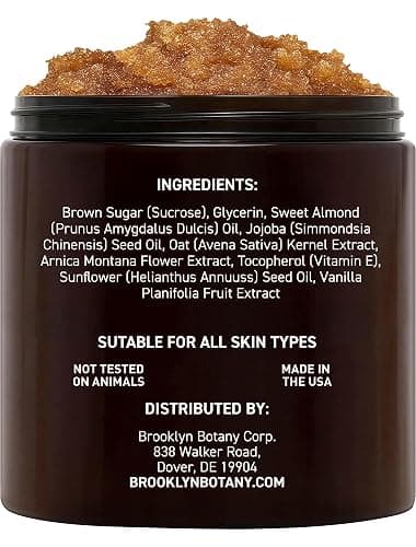 Brooklyn Botany Brown Sugar Body Scrub - Moisturizing and Exfoliating Body, Face, Hand, Foot Scrub - Fights Acne, Fine Lines & Wrinkles, Great Gifts For Women & Men - 10 oz thumbnail 3