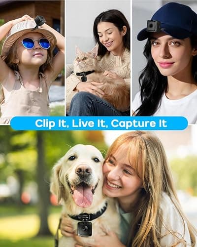 AEZ Pet Camera Collar with APP Control, 1080P HD Pet POV Camera, 210-mins Recording Wearable Action Camera with Hotspot WiFi, Magnetic Clip Camera for Cats Dogs Kids & Outdoor Use (No SD Card) thumbnail 5