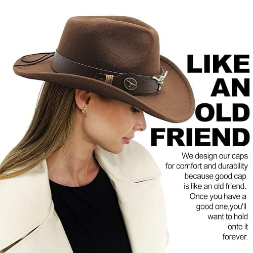 JXXAMZ33 Cowgirl Hat with Wide Belt Western Cowboy Hats for Womens thumbnail 5