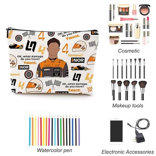 LONGXIN Racing Fans Gifts for Women Girls Makeup Bag Cosmetic Bag thumbnail 4