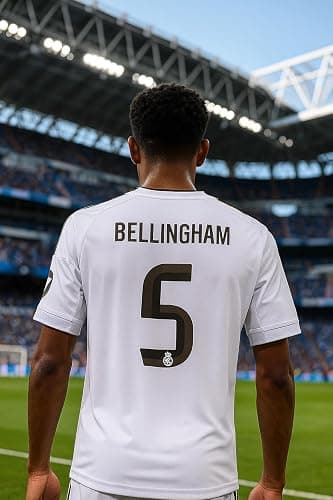 Real Madrid Jersey. Real Madrid Home Shirt 25/26 Bellingham 5#. 100% Polyester. Classic fit. Official RM Jersey. thumbnail 2