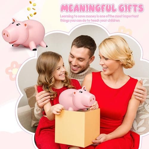 Hamm Piggy Bank Cute Pink Pig Money Box Plastic Saving Coin Box with Color Package Money Bank Great Gift Toy for Kid Children Girls Boys thumbnail 6