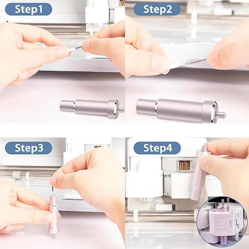 Audvln Premium Fine Point Blades，Deep Cut Blade and Housing for Maker, Explore, Air Series – Ideal for Cutting Metallic Leather, Genuine Leather, EVA Foam, Aluminum Foil, Magnetic Sheets (Pink) thumbnail 4