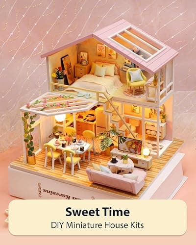 DIY Miniature House Kit, Mini House Kit for Beginners, Mayberry Street Miniatures, Model Building Craft Diorama Kit, Ideal Gifts for Birthday, Christmas(Sweet Time) thumbnail 7