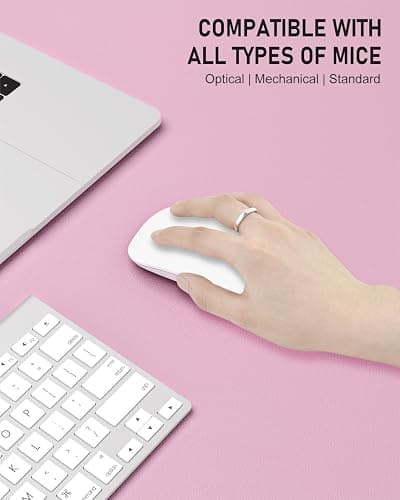 Niniubye Desk Pad, 23.6" x 13.8" PU Leather Non-Slip Desk Mat Large Mouse Pad for Desktop, Waterproof Laptop Computer Writing Mat for Office, Home, Work, Gaming, Pink thumbnail 5