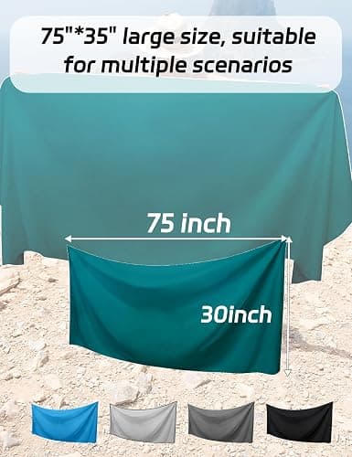 ZGXZQ Magnetic Bath Towel Oversized Quick-Dry Microfiber Towel with Magnetic Closure, Super Absorbent & Sand-Resistant for Beach, Pool, Travel, Gym & Camping 75"x30" (Gray) - Gray thumbnail 5